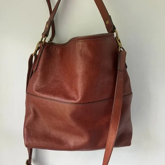 Fossil Brown Leather Shoulder/Crossbody Bag - Picture 1 of 7